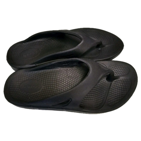 Oofos Original Black Recovery Comfort Flip Flop Sandals Womens Siz 7 Mens Size 9 - Picture 4 of 6